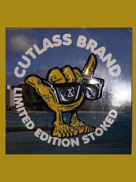 Cutlass Brand Stoked Enamel Shaka Pin