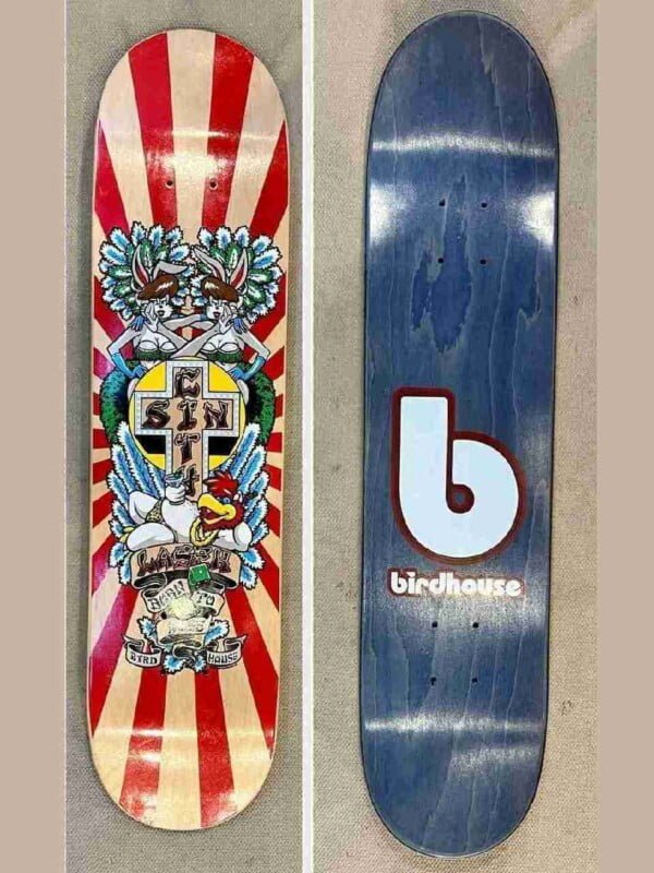 Bucky Lasek 2003 Birdhouse Born To Lose Skateboard Deck - Blue